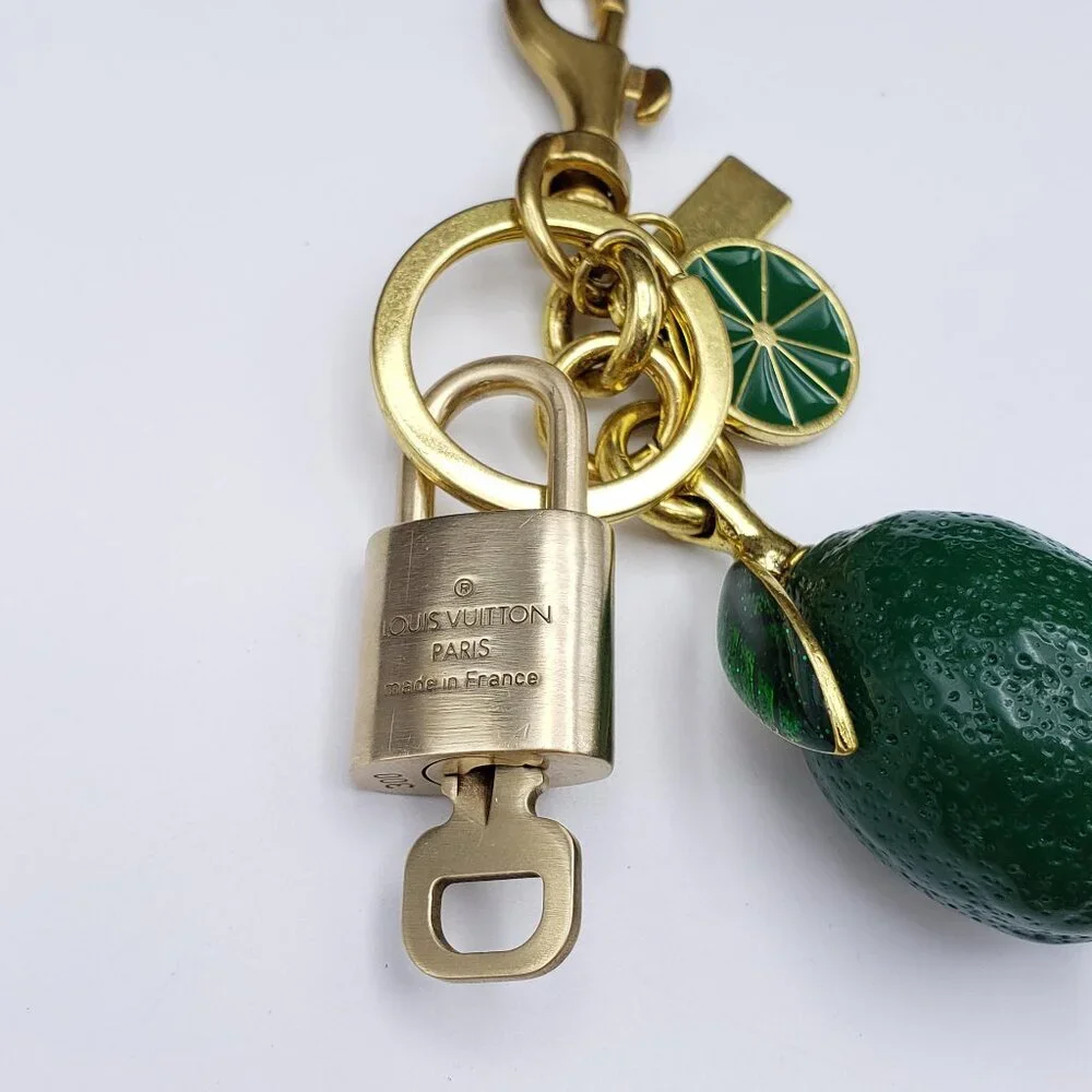 Authentic Louis Vuitton Lock & Key with Unbranded Lemon Charm, Keychain